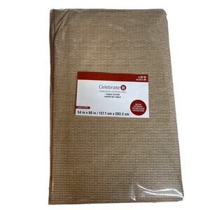 CELEBRATE IT‎ Party Tan Backdrop Table Cover 54 x 80 " New Woven Look New